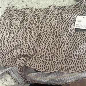 Senita Athletics Spotted Tan and Brown Shorts